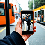 **

A person waiting for a bus, reflexively reaching for their phone, contrasted with a blurred background of other people and surroundings. The focus is on the feeling of fragmented time and disconnection. The image should evoke a sense of boredom and reliance on technology.

**