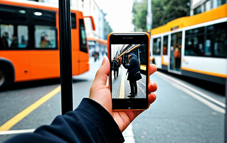 **
A person waiting for a bus, reflexively reaching for their phone, contrasted with a blurred background of other people and surroundings. The focus is on the feeling of fragmented time and disconnection. The image should evoke a sense of boredom and reliance on technology.
**
