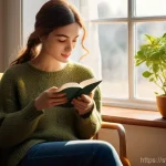 Home 22 디지털 기기 사용 줄이기 위한 언플러그드 전략 - **Prompt 1: A Serene Moment of Analog Reconnection**
"A cozy, sunlit living room with warm, invi...