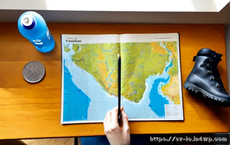 Home 17 언플러그드 시간을 위한 여행 계획 세우기 - Photorealistic overhead view of a Swedish traveler planning a screen-free weekend escape at a light ...